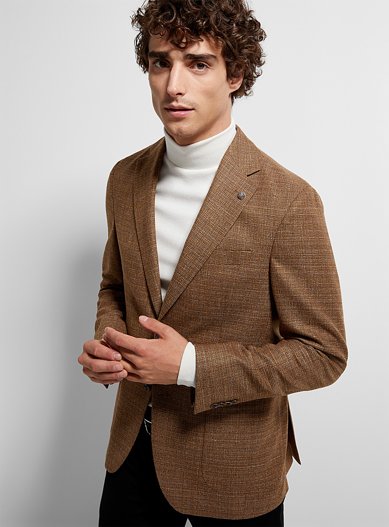 Caramel semi-plain jacket Semi-slim fit | Jack Victor | Shop Men's