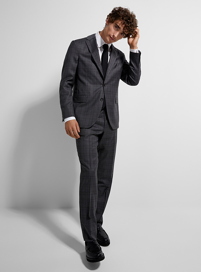 Neutral check pure wool suit Semi-slim fit, Jack Victor, Shop Men's  Semi-Slim Fit Suits
