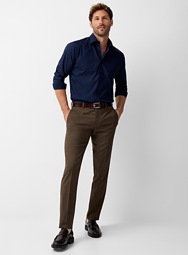 Riviera by Jack Victor Brown Semi-plain brown pant Straight fit for men
