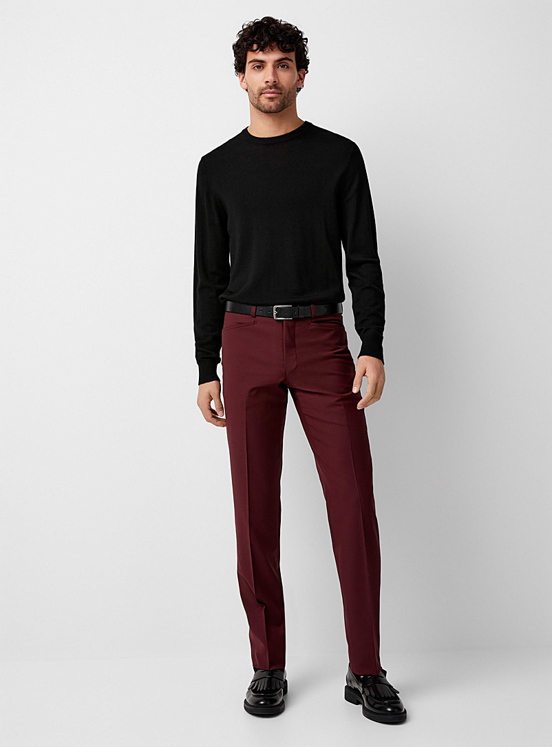Riviera by Jack Victor Ruby Red Burgundy stretch pant for men