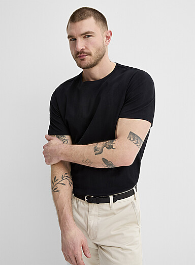 Etched-stripe T-shirt