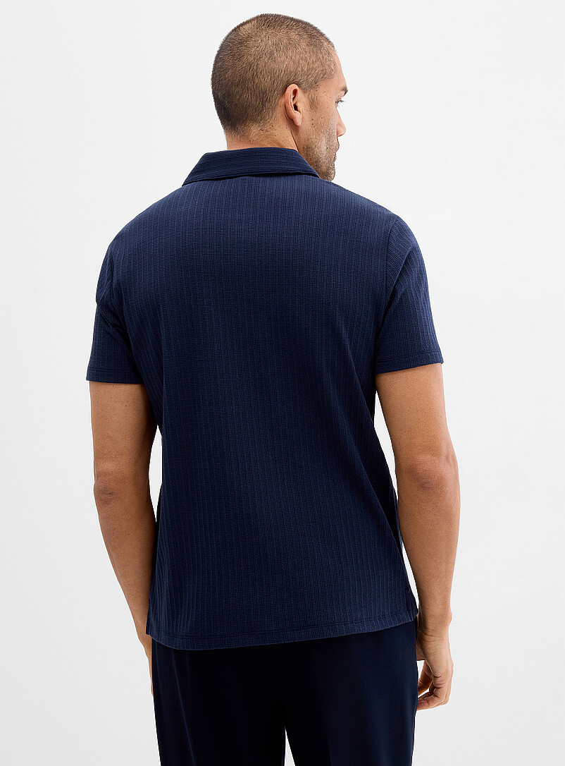Robert Barakett: Le polo col Johnny Luca Bleu marine - Bleu nuit pour homme