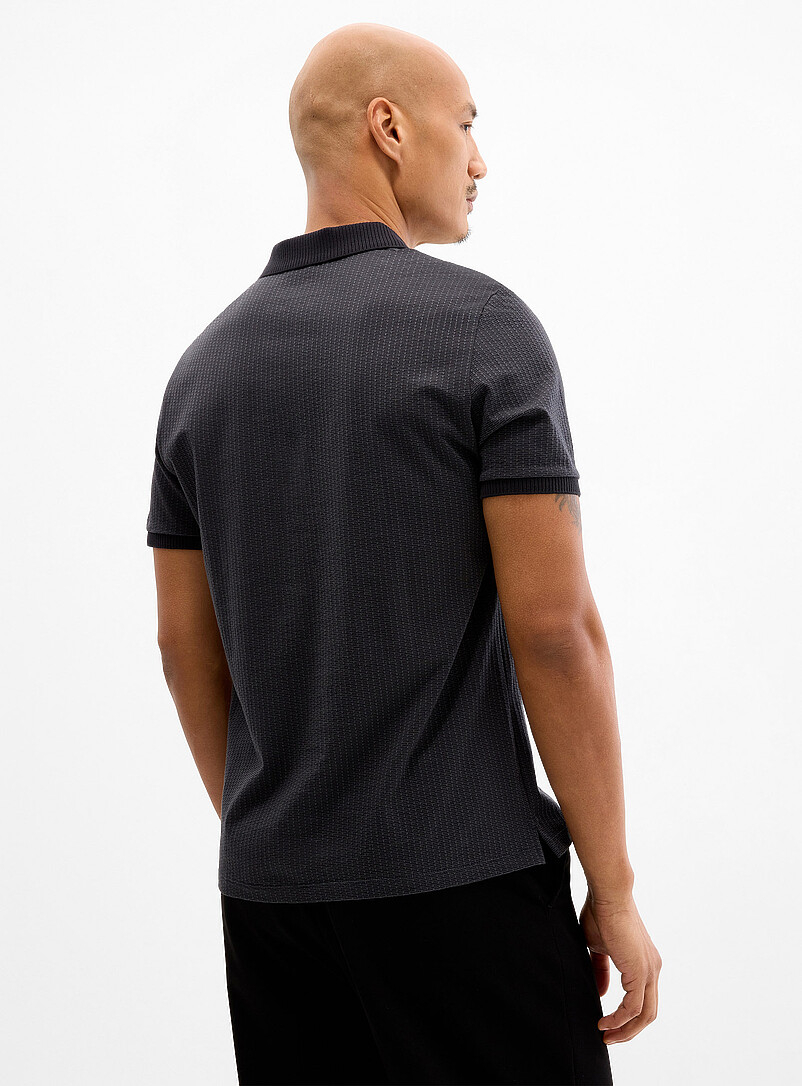 Robert Barakett: Le polo jacquard optique Whistler Noir pour homme