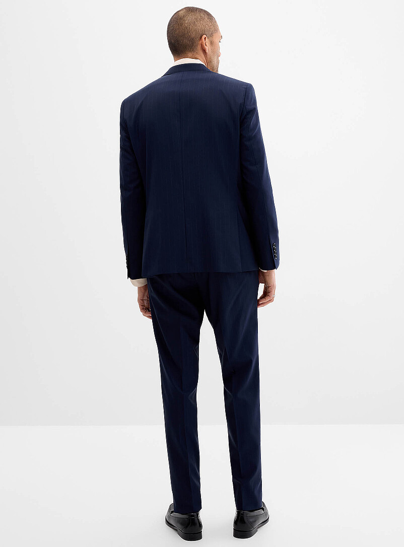 Jack Victor Navy/Midnight Blue Dean pinstripe suit <b>Semi-slim fit</b> for men