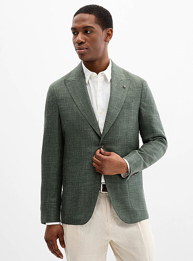 Alpine-green jacket with a touch of silk