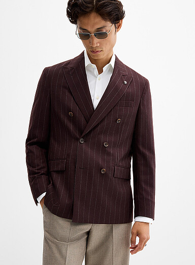 Chocolate double-breasted blazer
