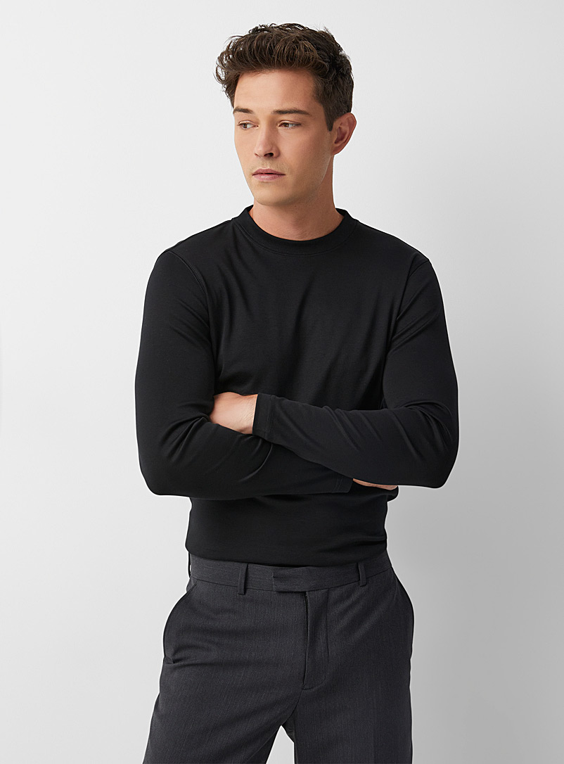 Robert Barakett Black Luxurious Pima cotton long-sleeve T-shirt for men