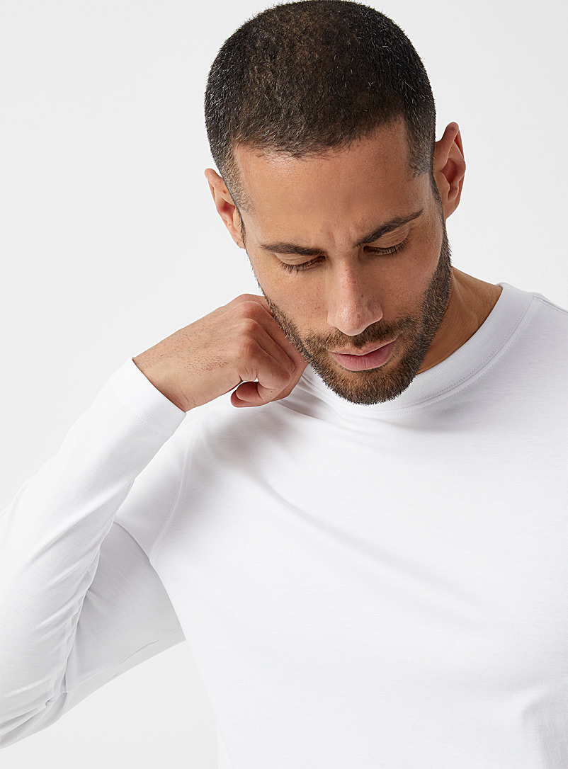 Robert Barakett White Luxurious Pima cotton long-sleeve T-shirt for men