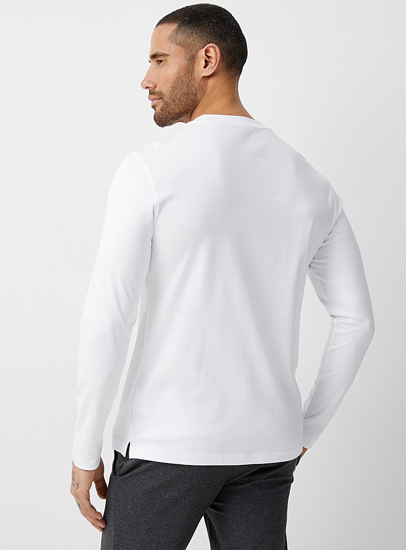 Robert Barakett White Luxurious Pima cotton long-sleeve T-shirt for men
