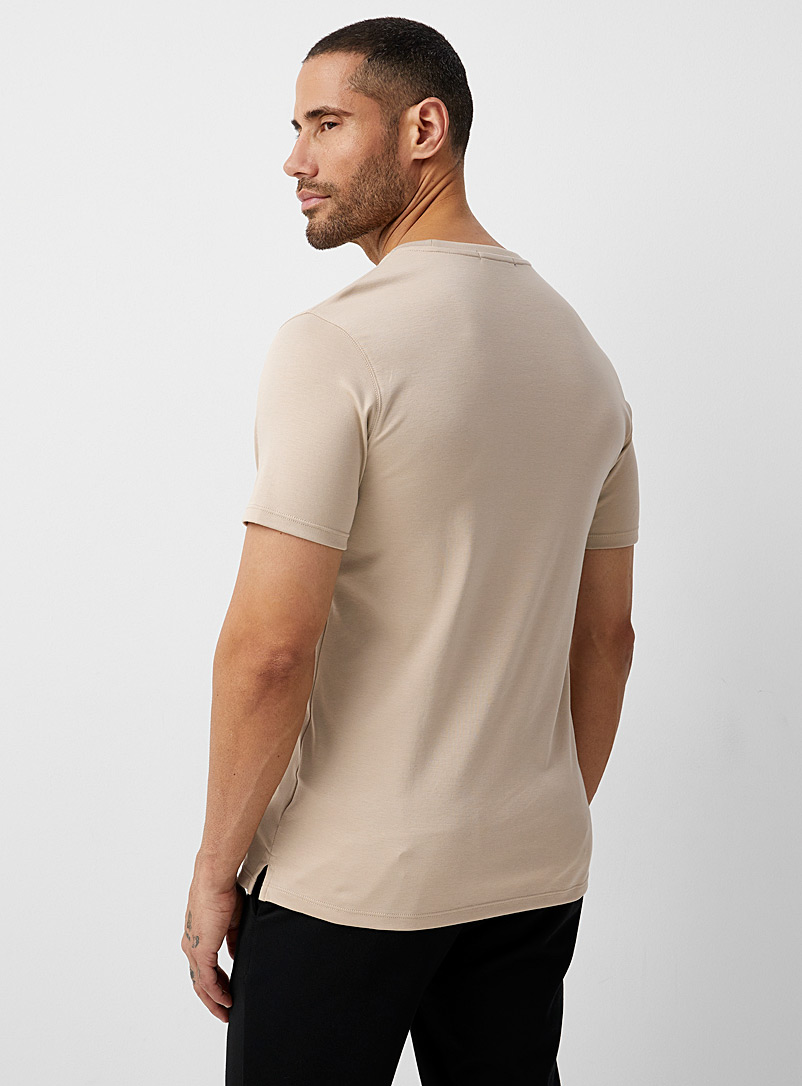 Robert Barakett Tan Luxurious Pima cotton T-shirt for men