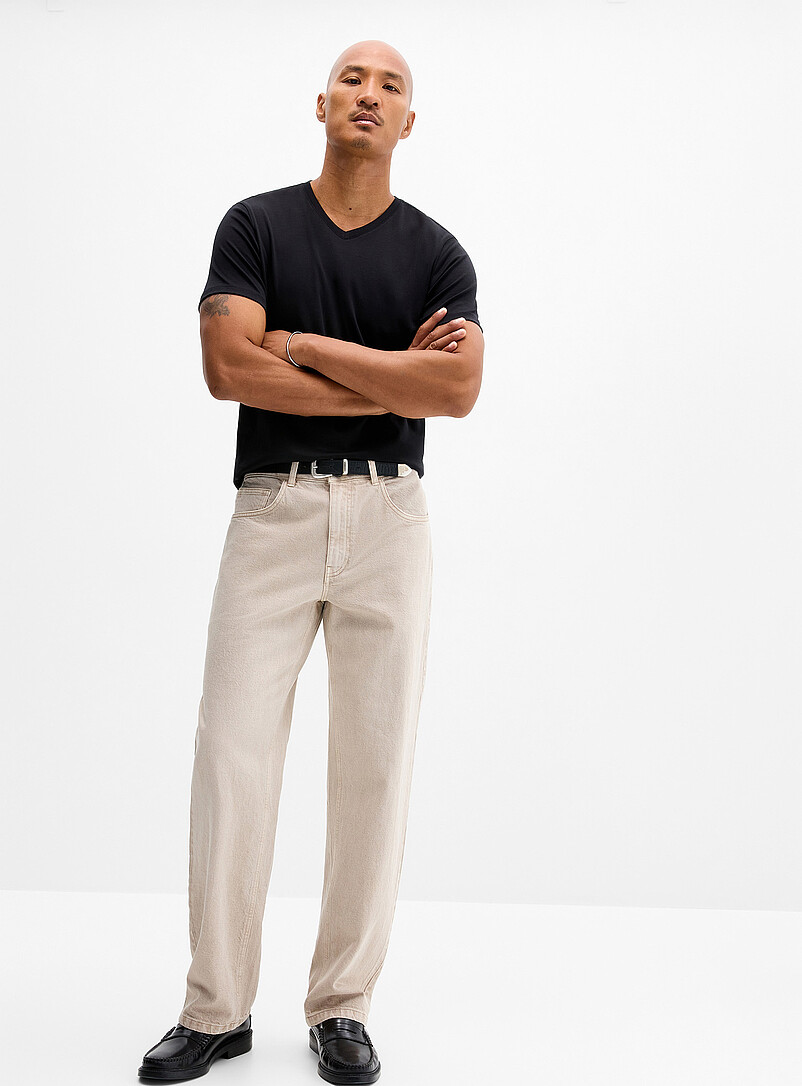 Robert Barakett: Le t-shirt col V coton pima luxueux Noir pour homme