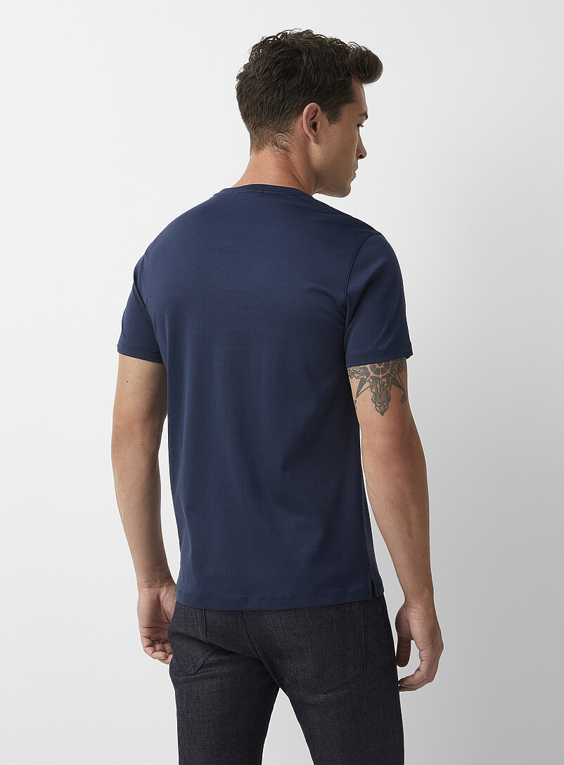 Robert Barakett: Le t-shirt col V coton pima luxueux Noir pour homme