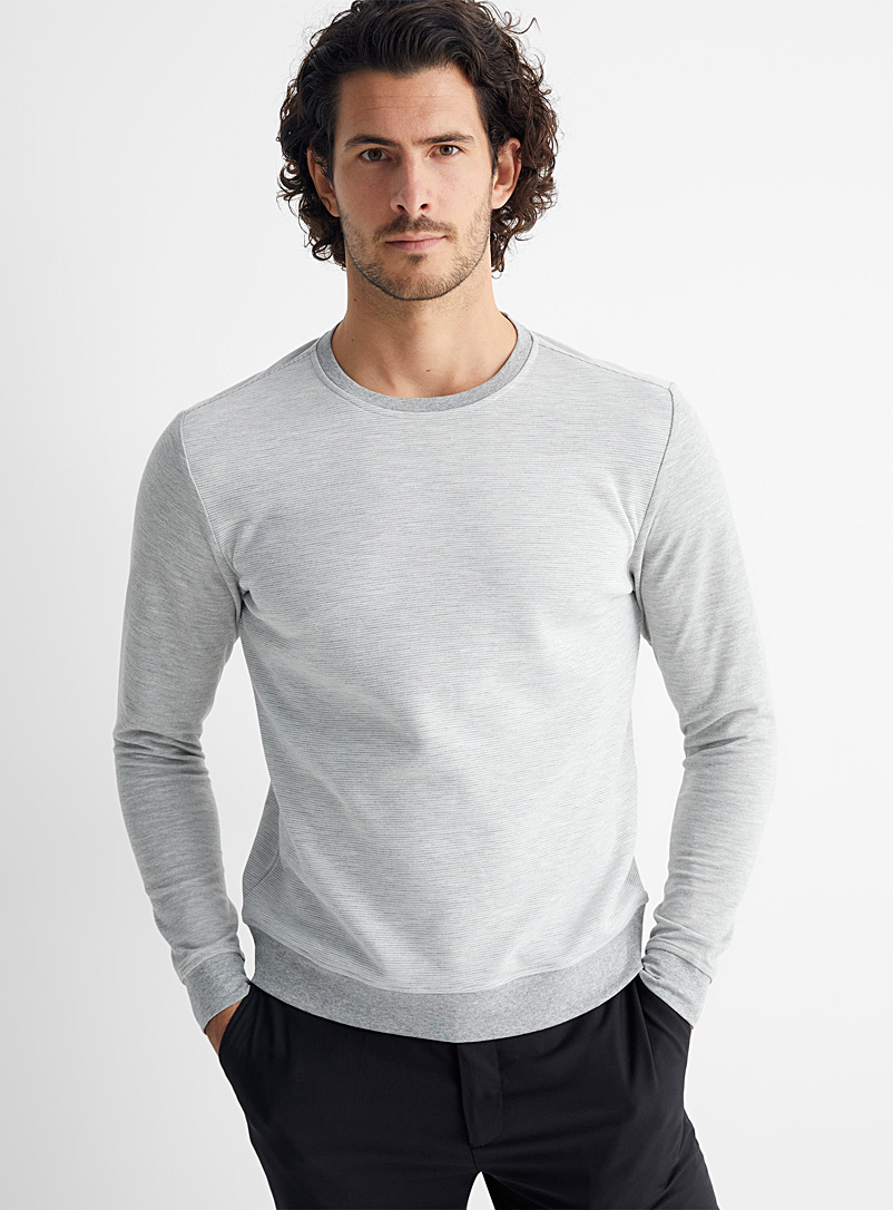 Robert Barakett Light Grey Double textured sweatshirt for men