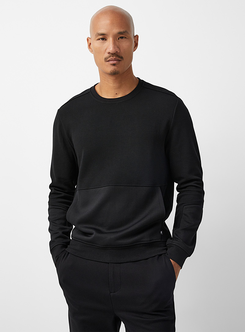 Le 31 Black Mixed-media sweatshirt for men
