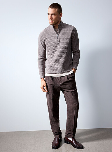 Robert Barakett Brown Avila velvety geo jacquard sweater for men
