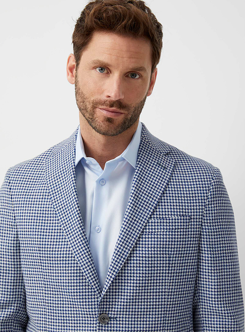 Navy houndstooth jacket Regular fit 