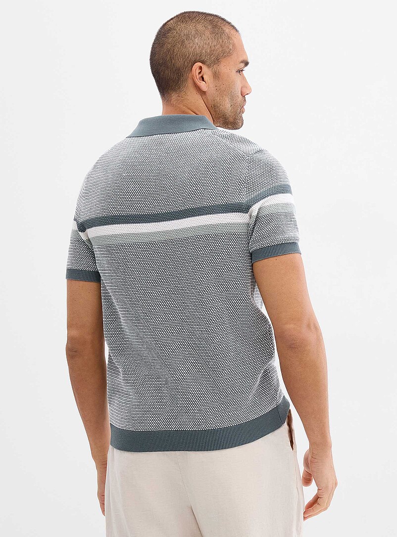 Rourke embossed knit Johnny collar polo product image 3