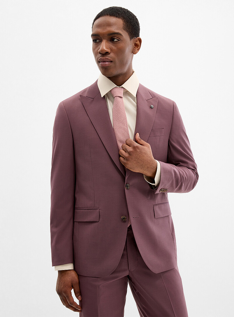 Pure wool purple suit Semi-slim fit product image 2