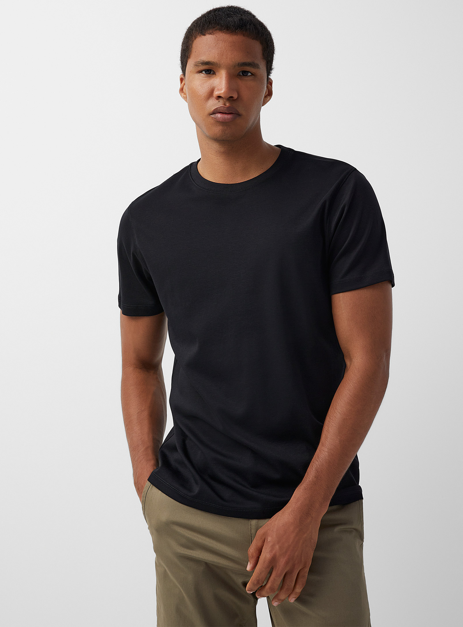 Shop Robert Barakett Luxurious Pima Cotton T-shirt In Black