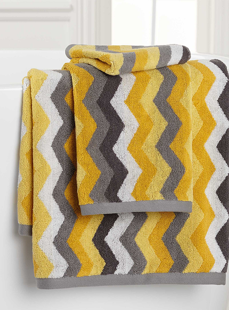Simons Maison Medium Yellow Yellow zigzag towels