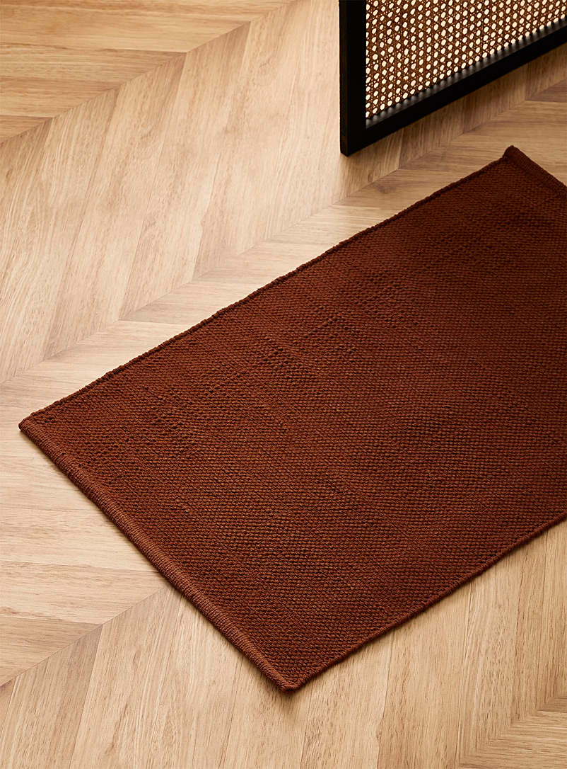 Simons Maison Dark Brown Chestnut brown textured mat 60 x 90 cm