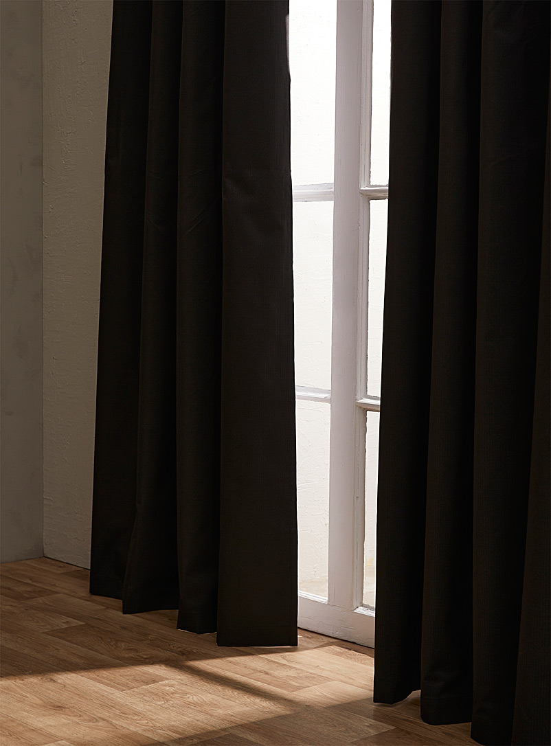 Simons Maison Black Parallel topstitch blackout curtain 140 x 220 cm