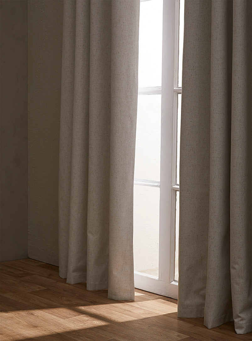 Simons Maison Ivory White Touch of linen heathered blackout curtain 2 sizes available