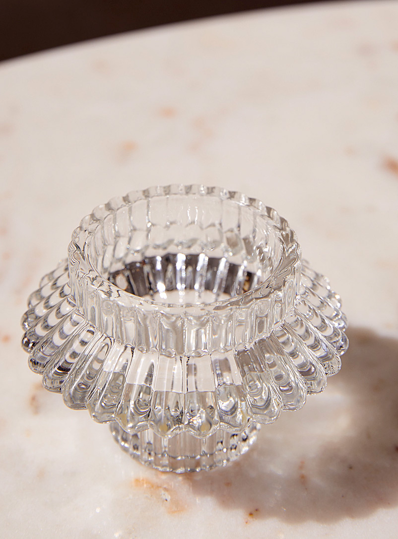 Simons Maison: Le chandelier r&eacute;versible verre cannel&eacute; Assorti