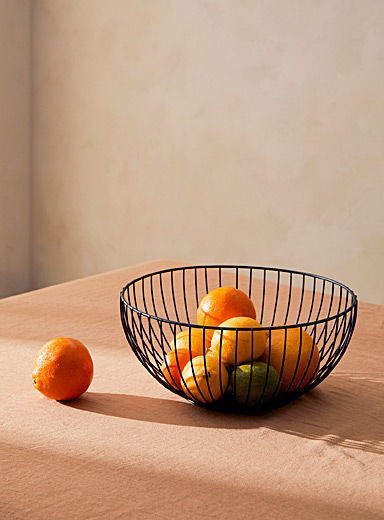 Bol à Fruits Avec Couvercle - Panier Treillis Métallique 11 Pouces, Fond Surélevé, Design Aéré