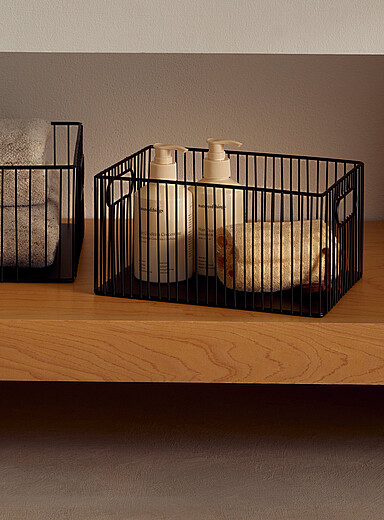 Metallic rectangular basket