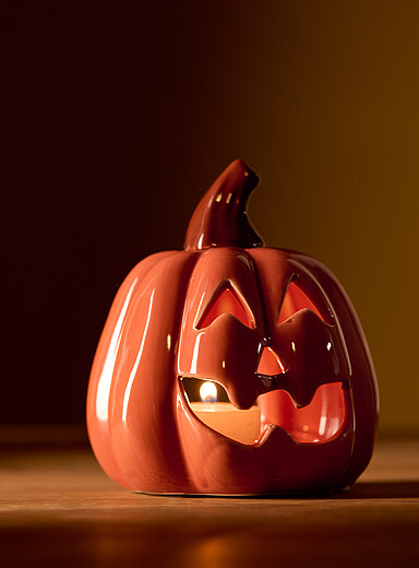 Orange pumpkin for candles or LED lights <b>Halloween Collection</b>