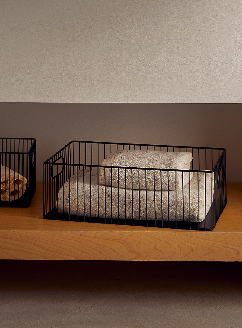 Metallic Wire Large Rectangular Basket