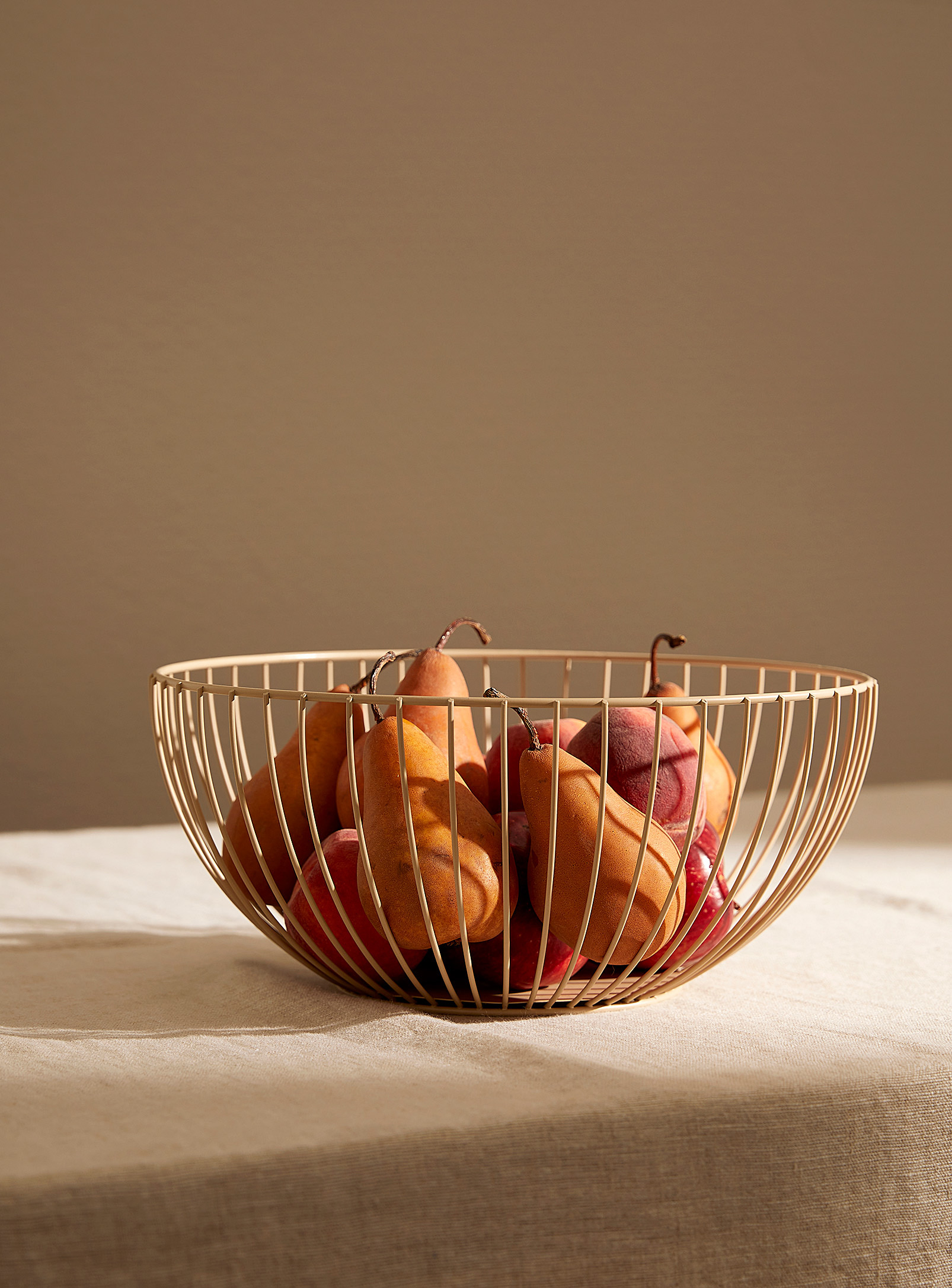 Simons Maison Beige Metallic Fruit Bowl In Cream Beige