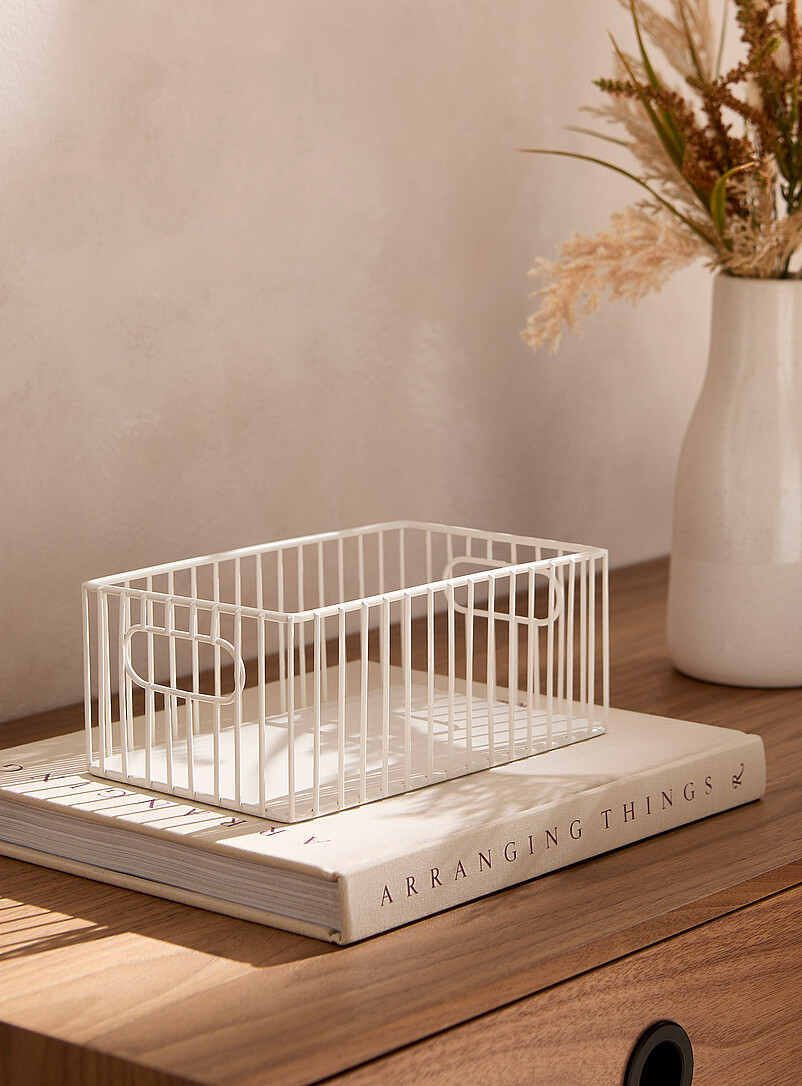 Metallic Small Rectangular Basket