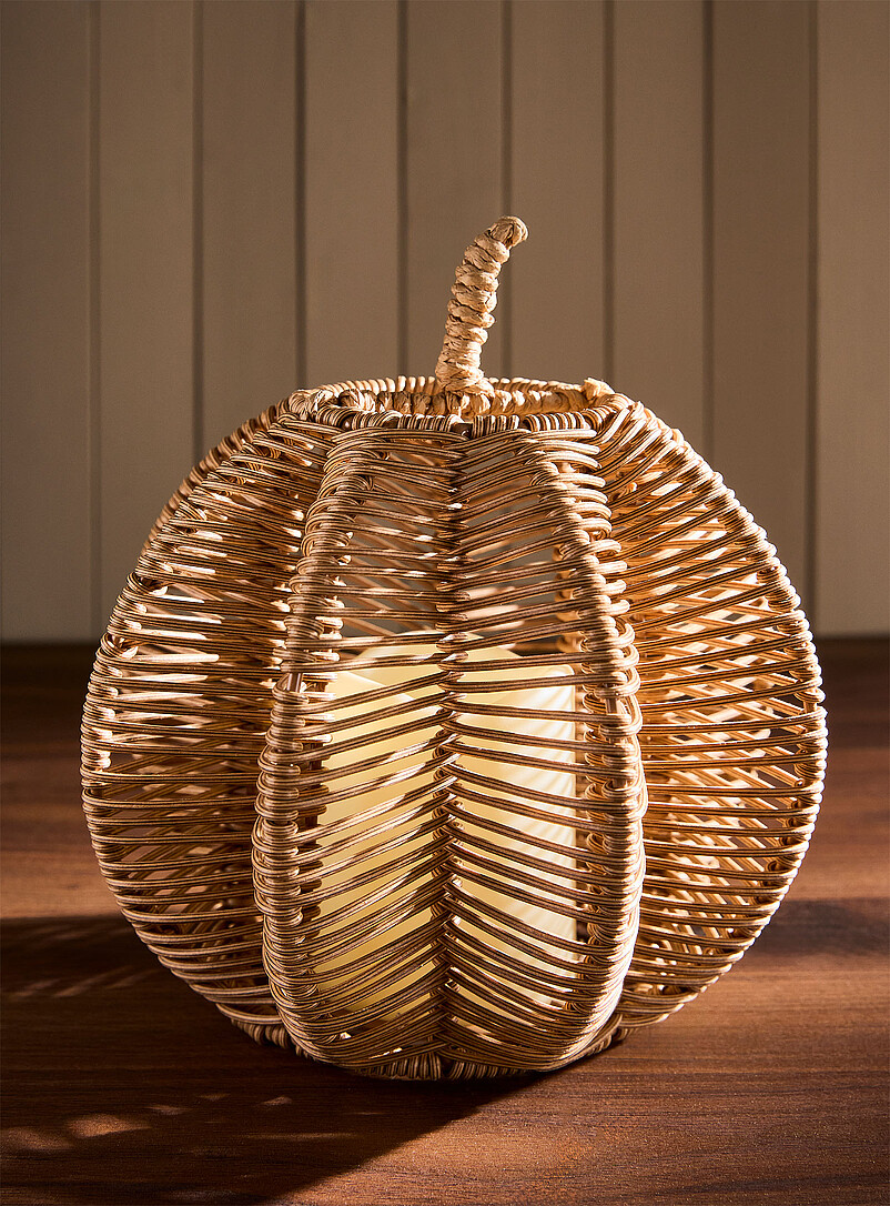 Faux-rattan large pumpkin lantern Halloween Collection product image (primary)