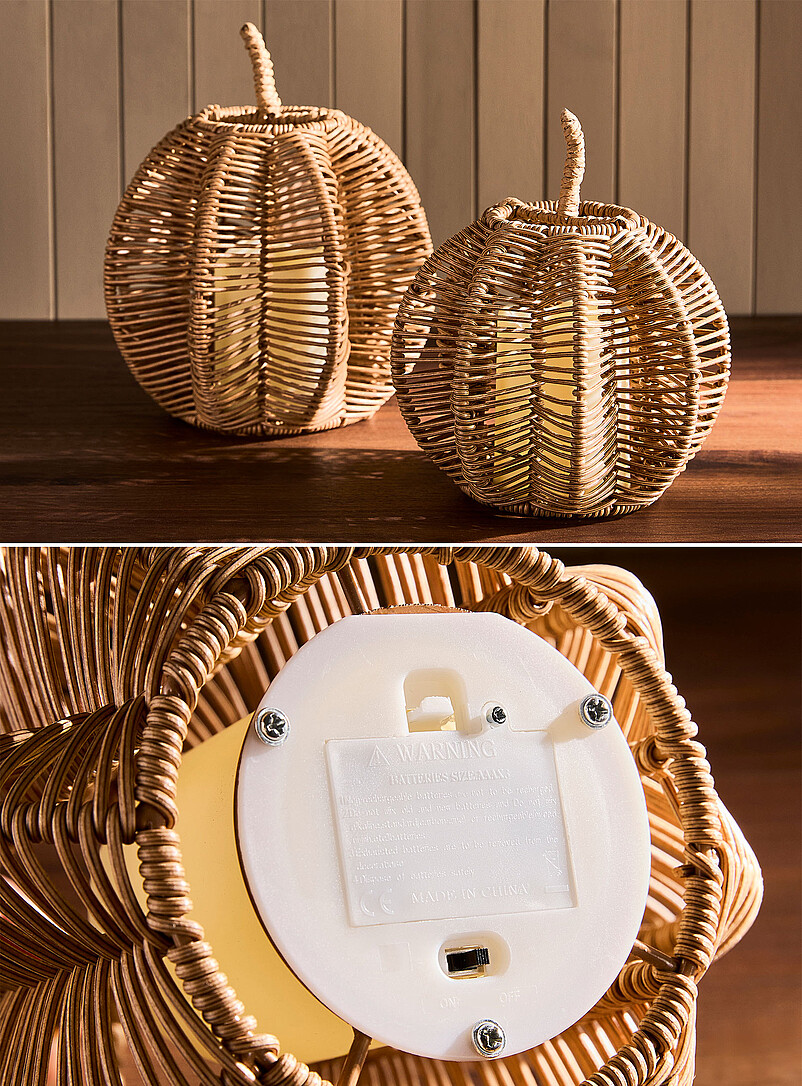 Faux-rattan large pumpkin lantern Halloween Collection product image 3