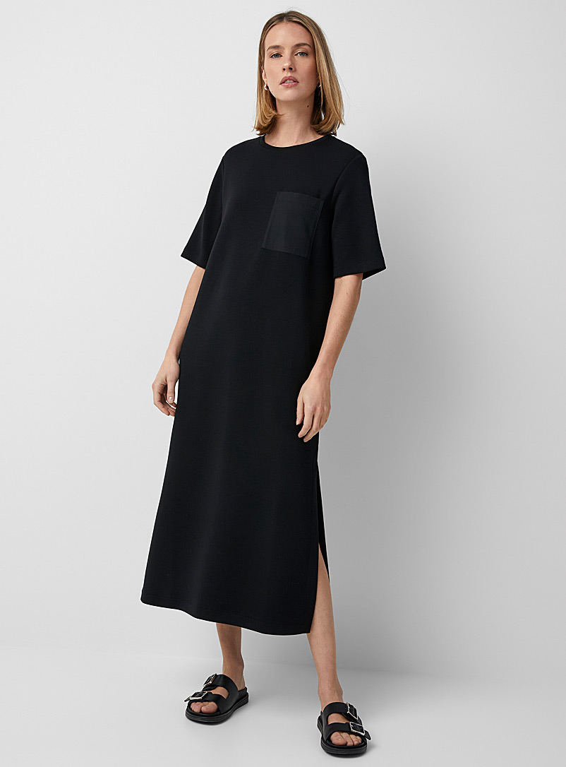 Contemporaine Black Peachskin maxi dress for women