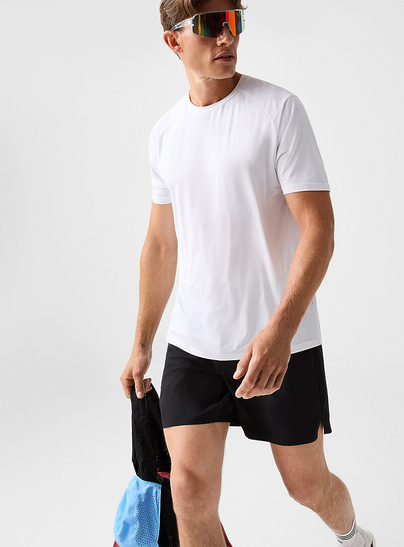 I.FIV5: Le t-shirt microperfor&eacute; ample Blanc pour homme