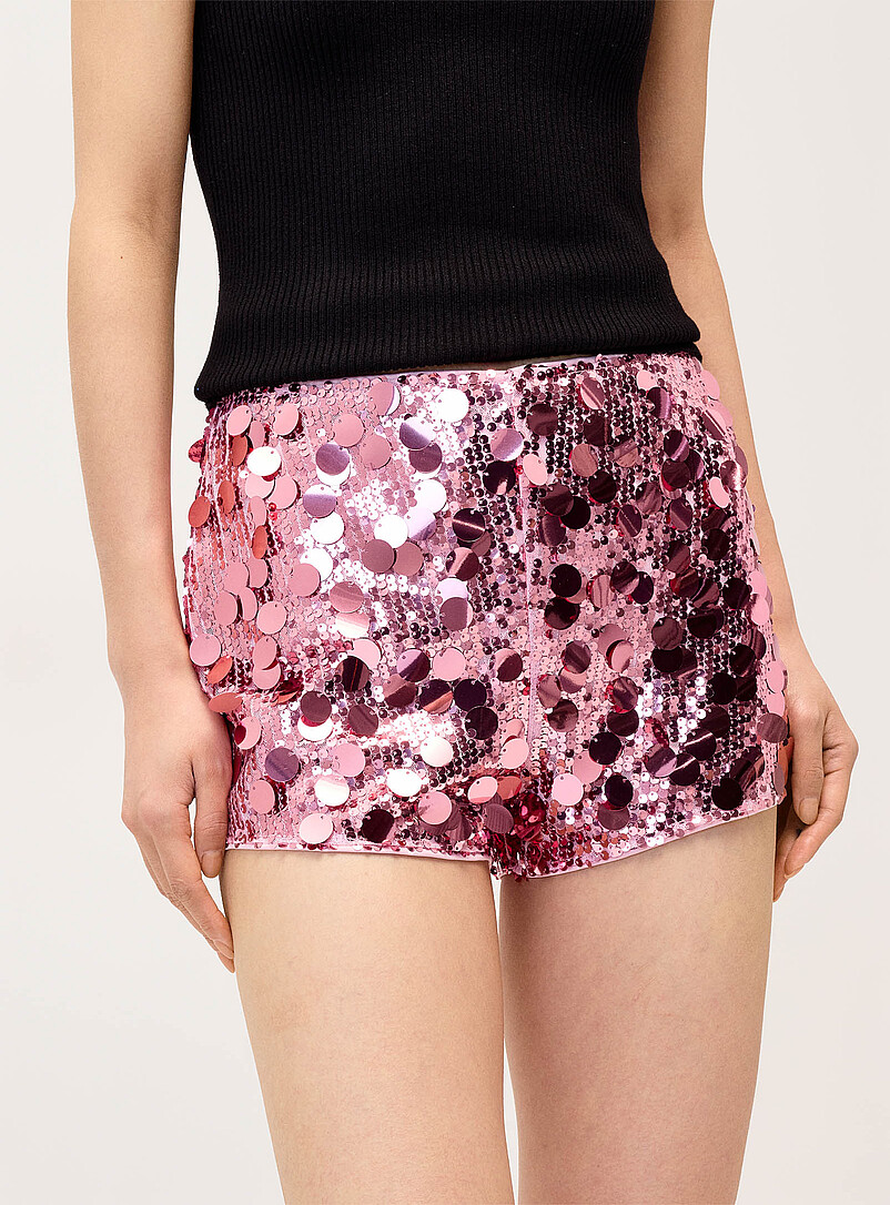 Twik: Le microshort paillettes mixtes Noir pour femme