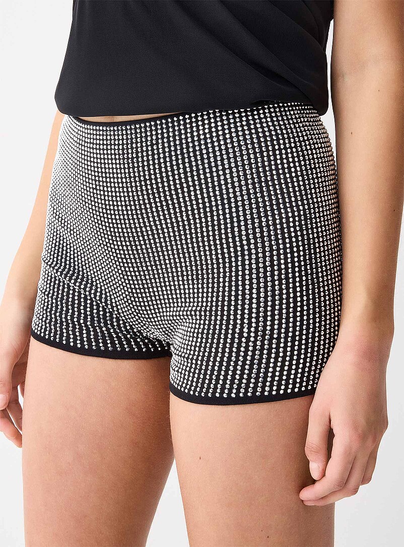 Twik: Le minishort strass Noir pour femme