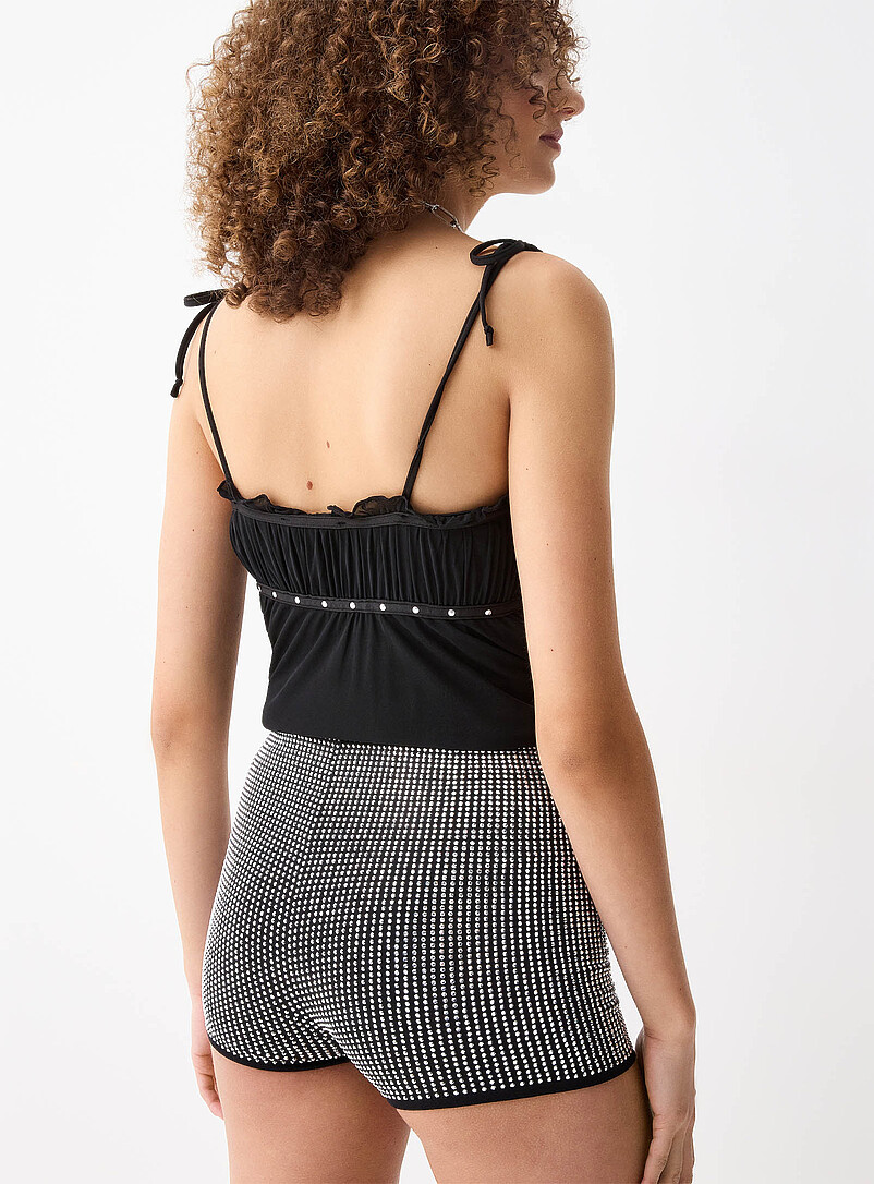 Twik: Le minishort strass Noir pour femme