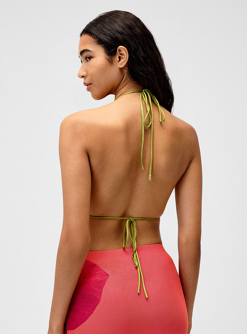 Twik: La camisole ouverte paillettes vertes Sarcelle - Turquoise pour femme