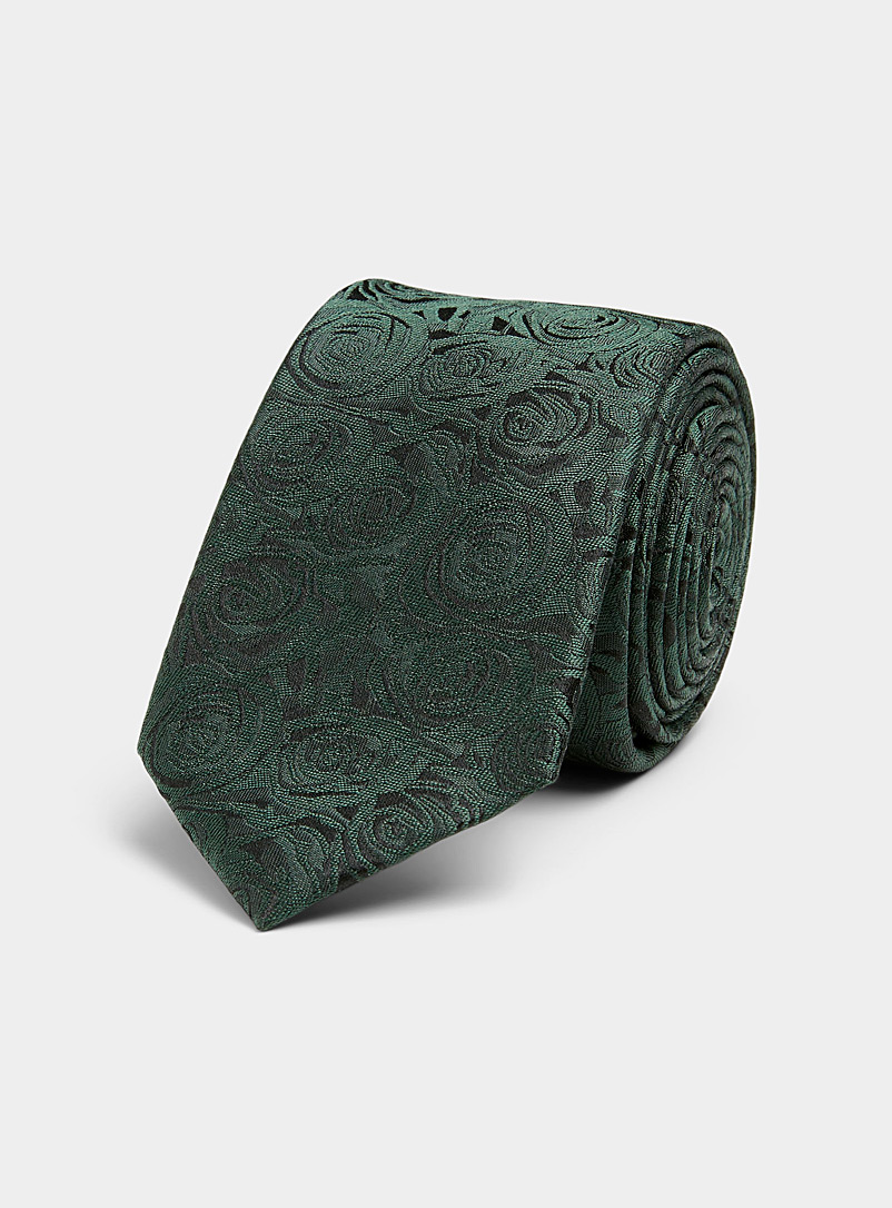 Le 31 Mossy Green Monochrome rose tie for men