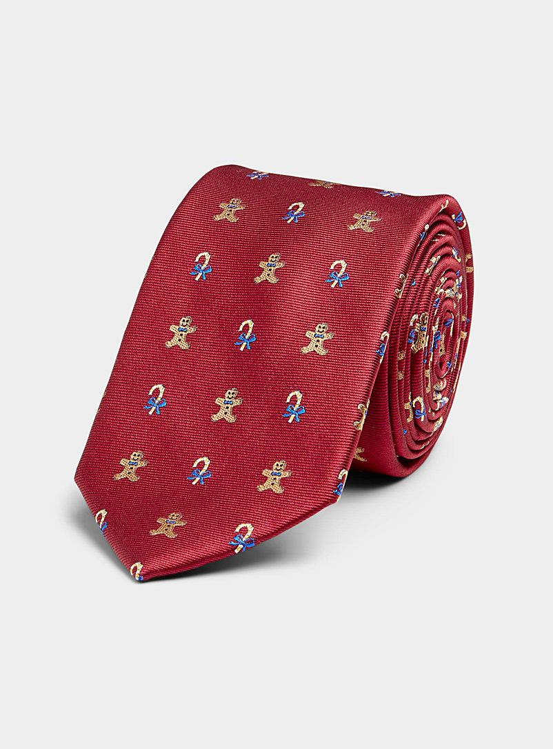 Le 31: La cravate pains d'épices Rouge foncé-vin-rubis pour homme