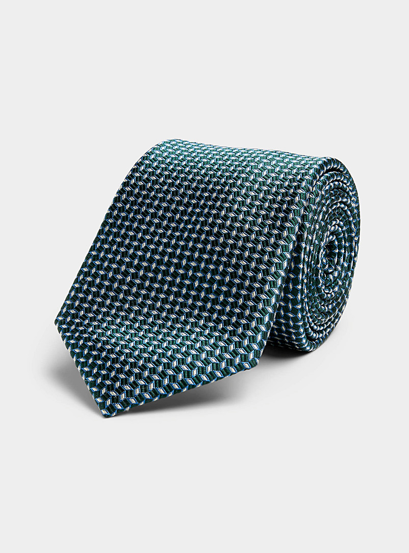 Le 31 Blue Jacquard mini-diamond tie for men