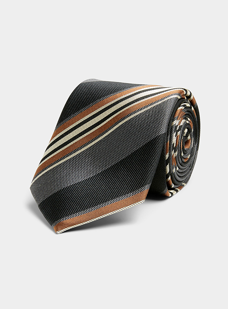 Le 31: La cravate rayures collège Gris pour homme
