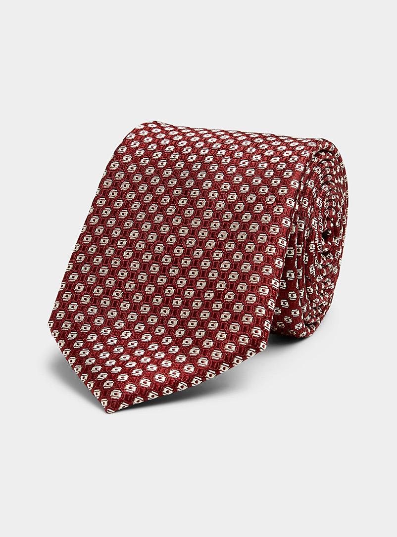 Le 31: La cravate pois rétro Rouge foncé-vin-rubis pour homme