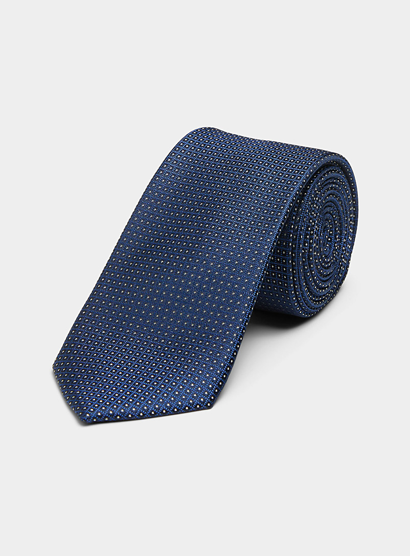 Le 31 Marine Blue Checkered navy tie for men