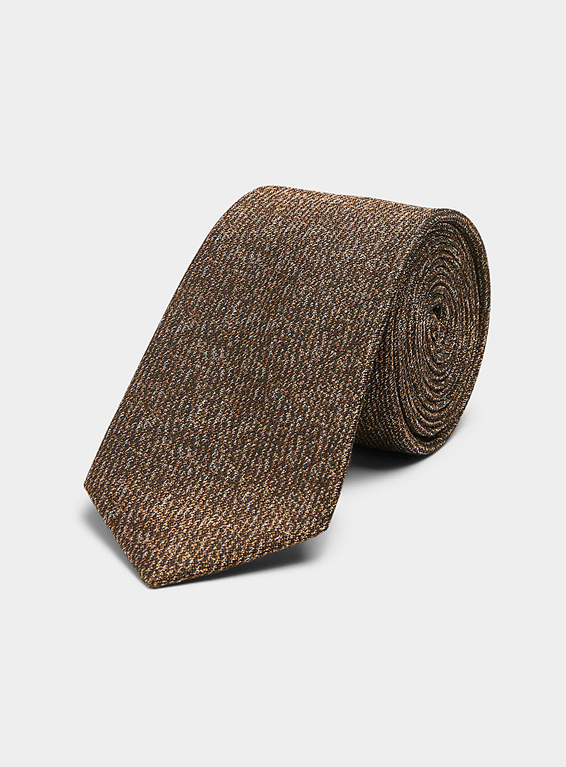 Le 31 Amber Bronze Semi-plain woven tie for men