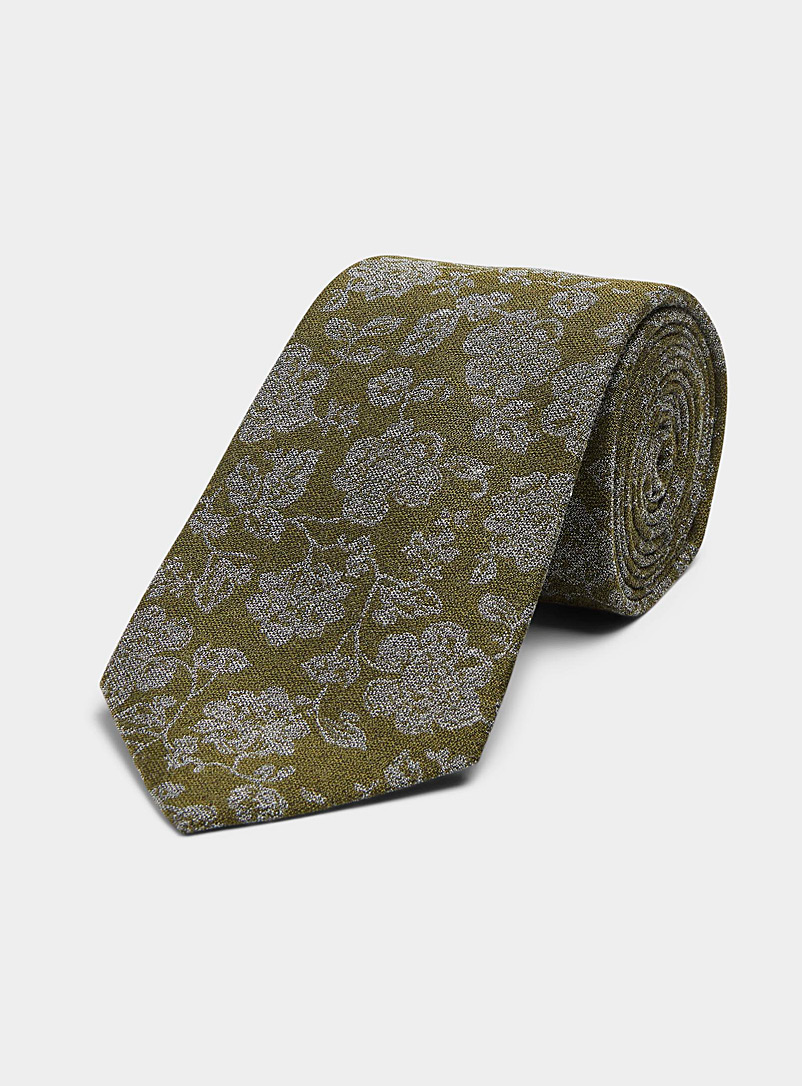 Le 31 Black Floral tapestry woven tie for men